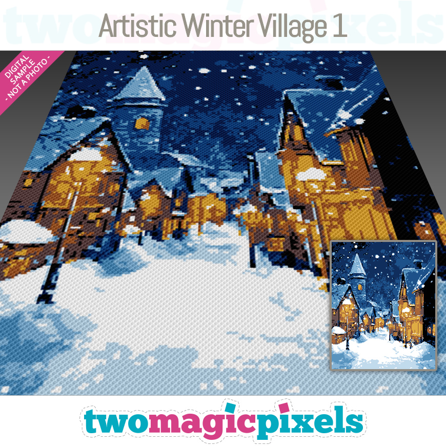 Artistic Winter Village 1 by Two Magic Pixels