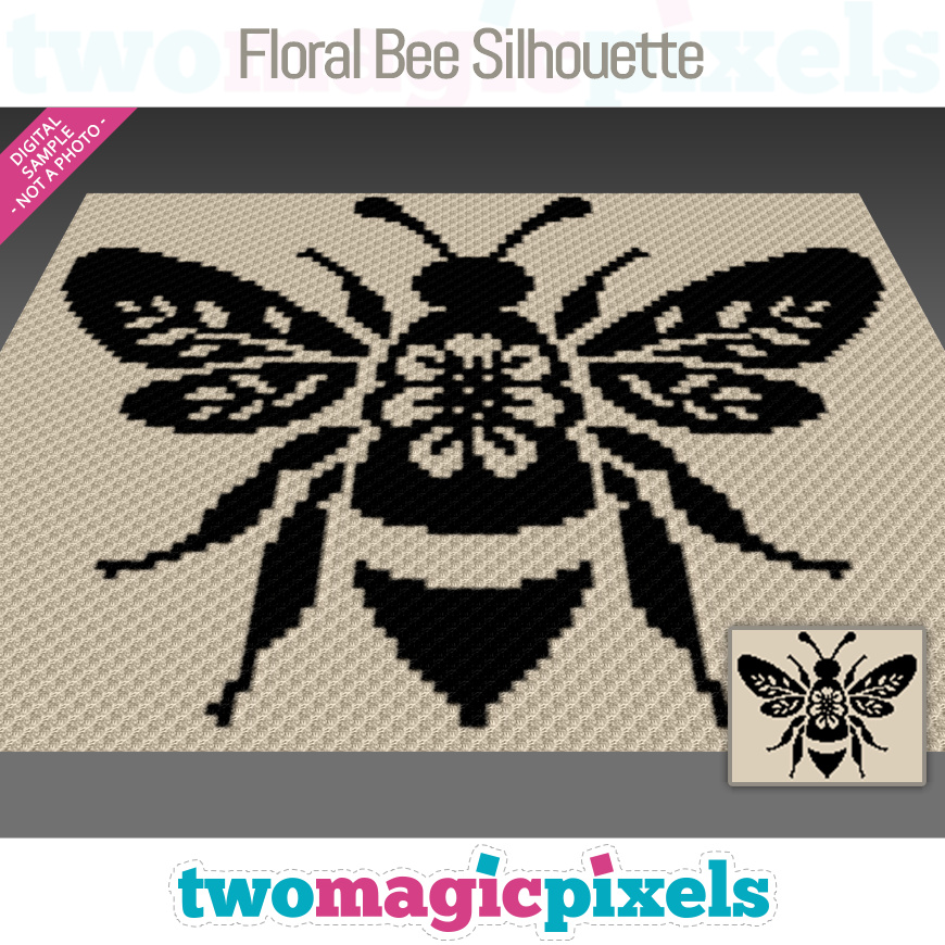 Floral Bee Silhouette by Two Magic Pixels