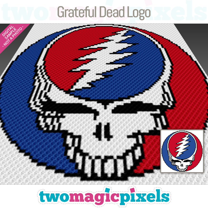 Grateful Dead Logo C2C graph, SC graph, cross stitch graph by Two Magic ...