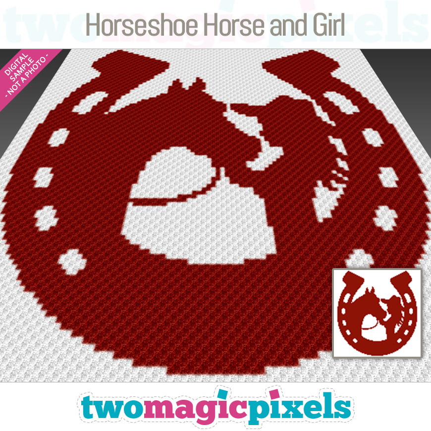 Horseshoe Horse and Girl by Two Magic Pixels