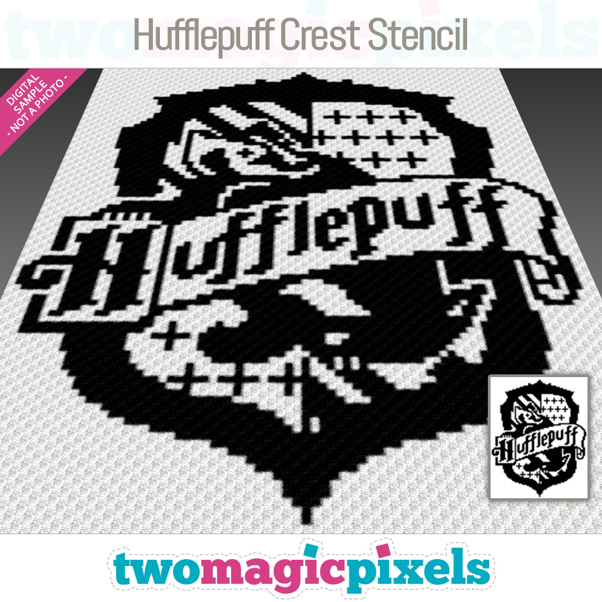 Hufflepuff Crest Stencil by Two Magic Pixels