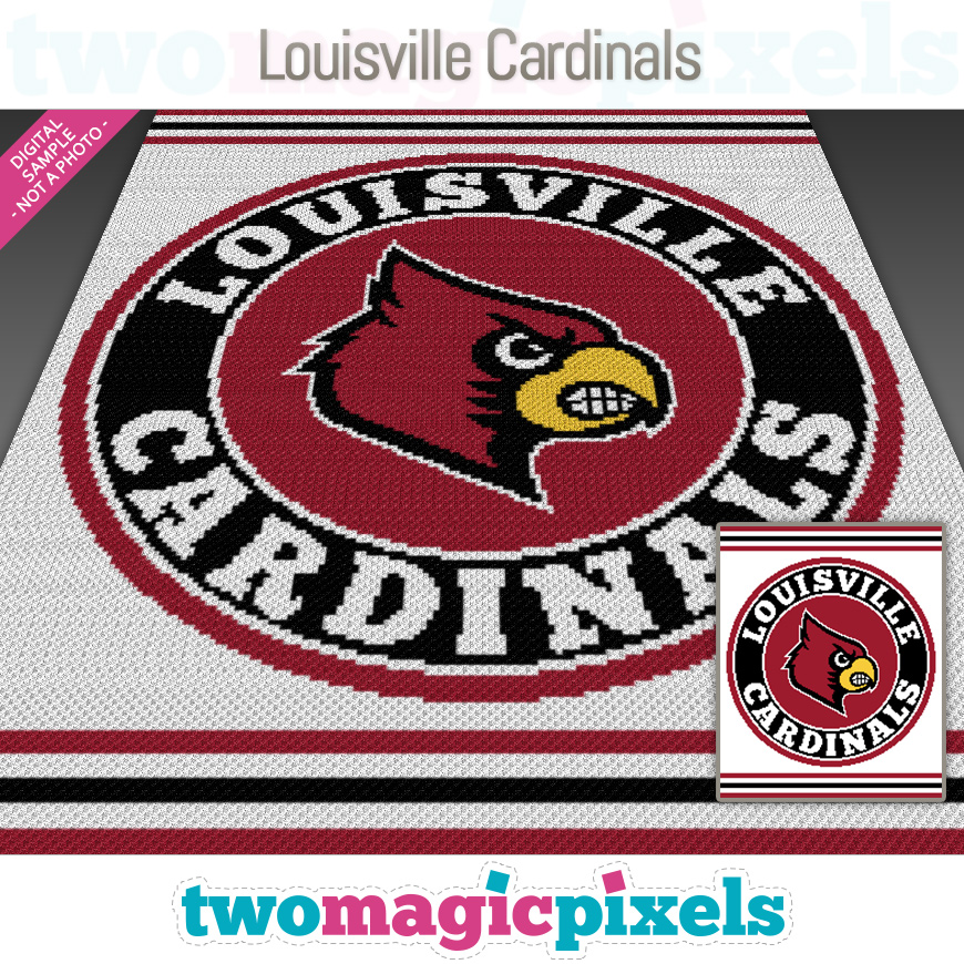 Louisville Cardinals C2C graph, SC graph, cross stitch graph by Two Magic  Pixels