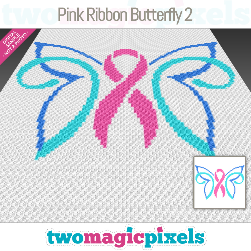 Pink Ribbon Butterfly 2 by Two Magic Pixels