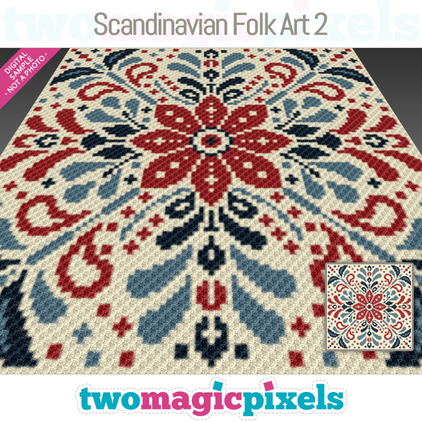 Scandinavian Folk Art 2 by Two Magic Pixels