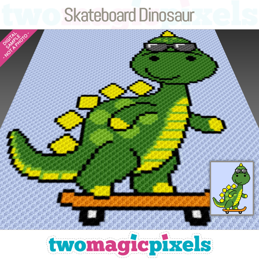 Skateboard Dinosaur by Two Magic Pixels