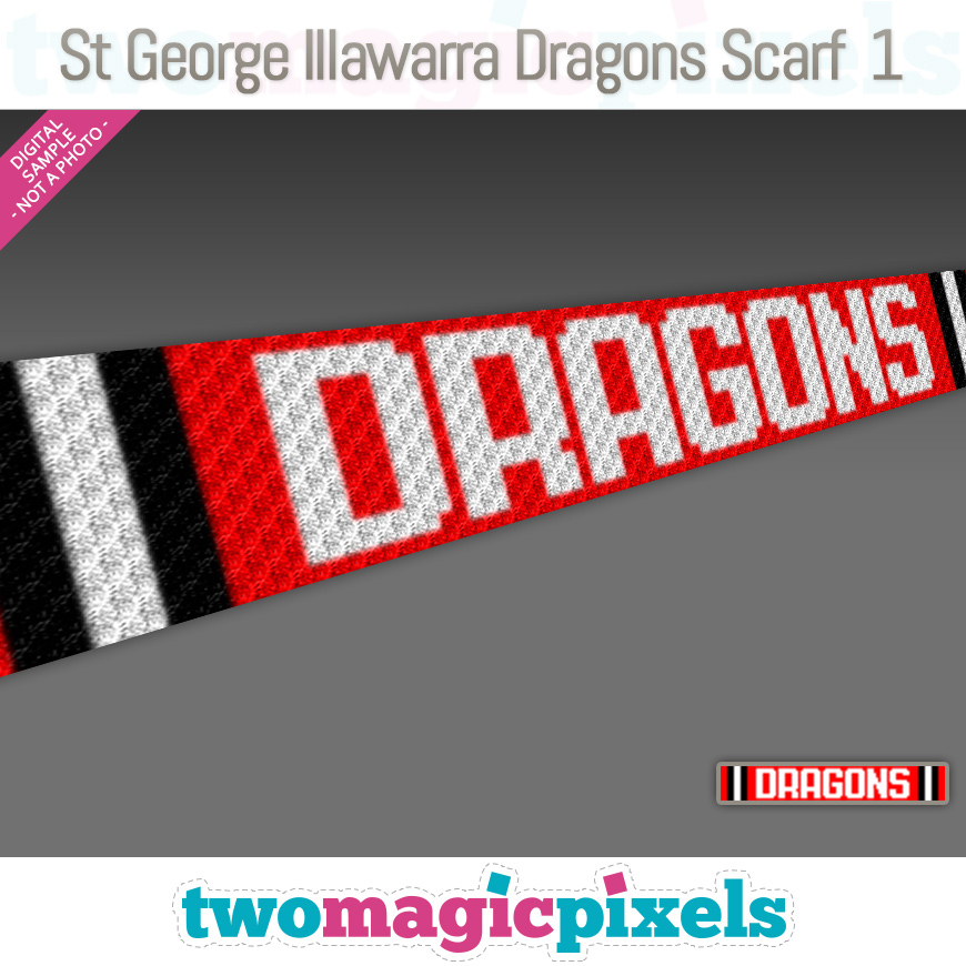 St. George Illawarra Dragons Scarf 1 by Two Magic Pixels