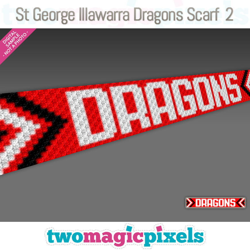 St. George Illawarra Dragons Scarf 2 by Two Magic Pixels