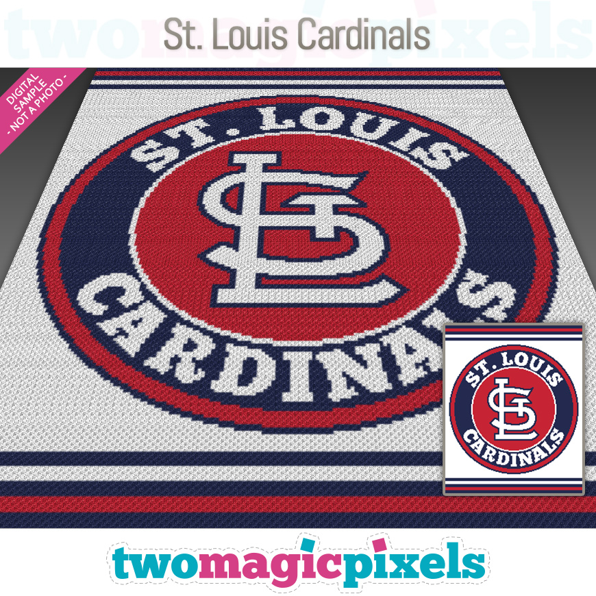 St. Louis Cardinals C2C graph, SC graph, cross stitch graph by Two Magic  Pixels