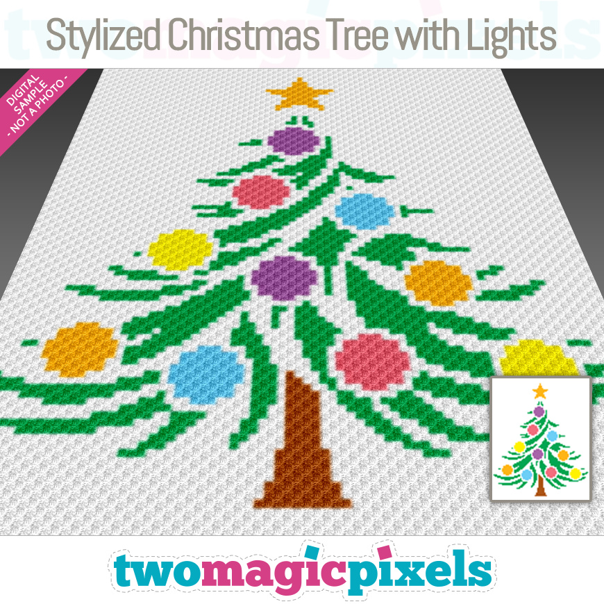 Stylized Christmas Tree with Lights by Two Magic Pixels