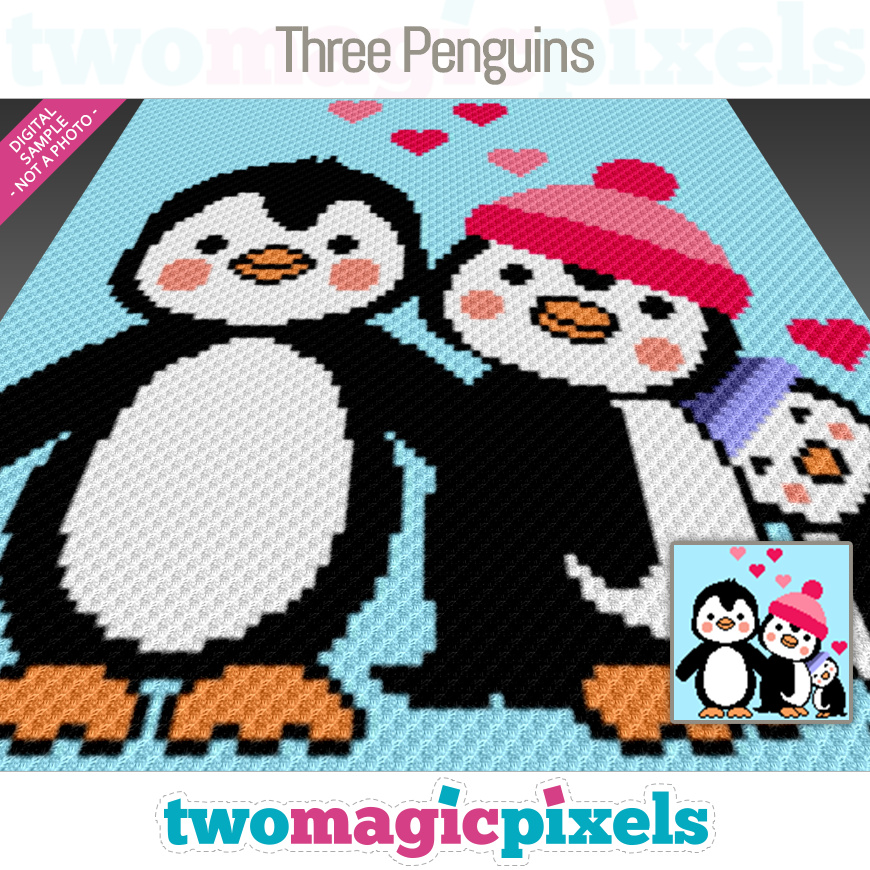 Three Penguins by Two Magic Pixels