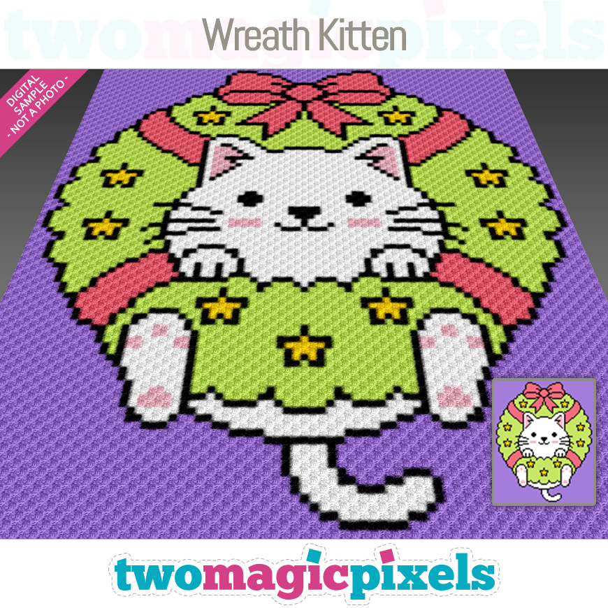 Wreath Kitten by Two Magic Pixels